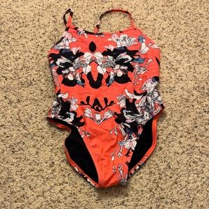 Jolyn Brandon Style Coral Floral One-Piece Swimsuit